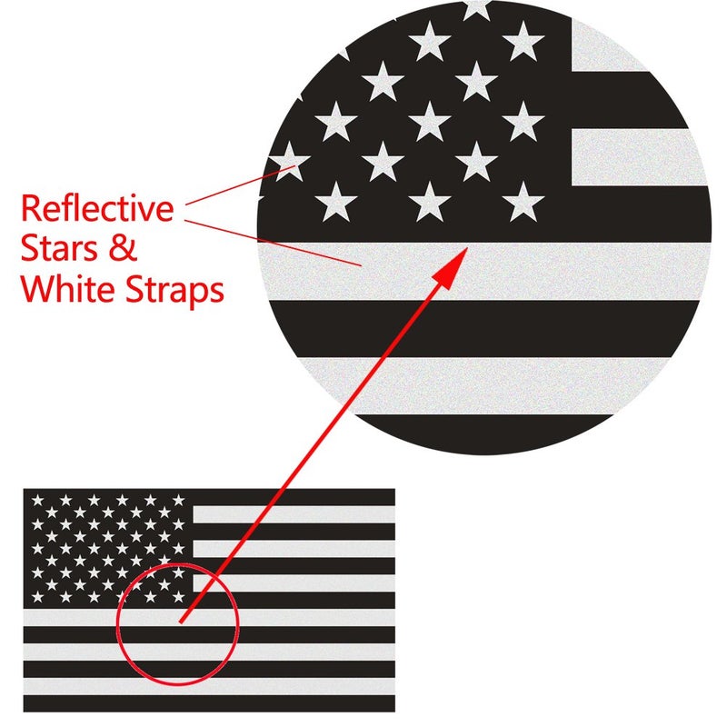 Creatrill Reflective Subdued American Flag Stickers 2 Pairs Bundle 3" X 5" Tactical Military Flag Reverse USA Decal for SUV, Hard Hat, Car Vinyl Window Bumper Decal Sticker - Image 3